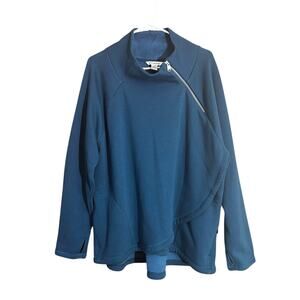 Athleta Women’s Cozy Karma Asym Pullover Top Enchanted Blue Plus Size 2X